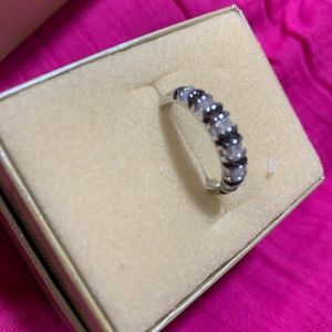 Brown and White Cu. Zirconia/ S Silver Ring